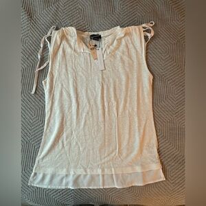 NWT Anthropology Sanctuary White Sleeveless Top Linen Top Medium